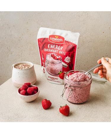  Linwoods Linwoods Strawberry Energy Overnight Oats | 5 x 300g Porridge Oats | Healthy Breakfast Foods | Vegan & Gluten Free - Buy Online on GoSupps.com
