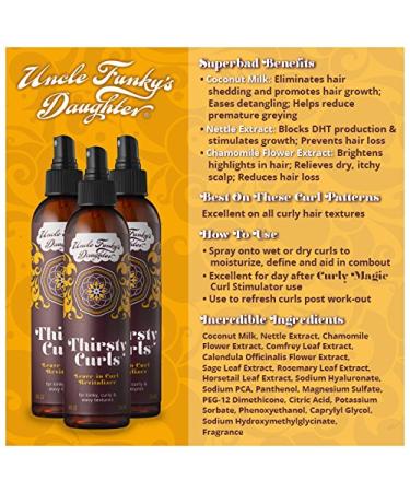 Thirsty Curls Leave-in Curl Revitalizer - 6 oz | Hydrating and Reviving Formula - Buy Online on GoSupps.com