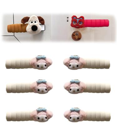 Cute Antistatic and Anti-Bump Door Handle Gloves Thickened Door Handle Protective Cover Cute Animal Door Knob Covers (6pcs-G one Size) one size 6pcs-G