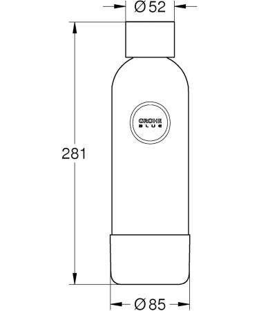GROHE Blue Fizz 41250K00 Water Bottle (capacity: 850 ml not dishwasher safe bayonet closure compatible) - Buy Online on GoSupps.com