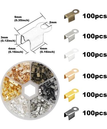 600Pcs 6 Color Fold Over Crimp Cord Ends - Jewelry Making Clasps for DIY Necklace & Bracelet - Auvoau 8x4mm - Buy Online on GoSupps.com