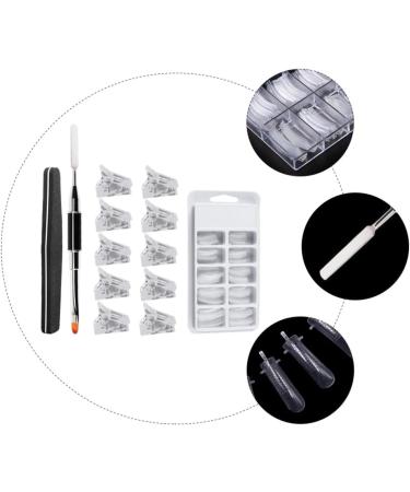 minkissy 1 Set Nail Extension Set Stiletto Nail Tips Nail Extension Tips Uv Nail Stencils Nail Kits Ornament Kits Builder for Nails Manicure Art Nail Extender Kit French Plastic Grind White White 14x10cm - Buy Online on GoSupps.com
