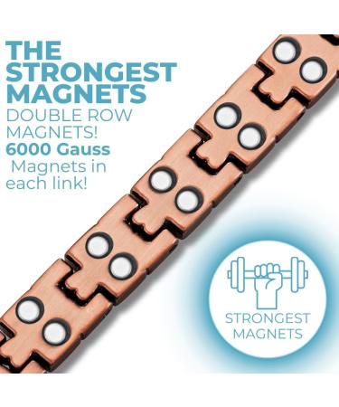 Willis Judd Women's Double Strength Copper Magnetic Bracelet - Stylish Health & Wellness Jewelry for Pain Relief - International Shipping Available - Buy Online on GoSupps.com