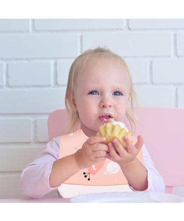 Baogaier Baby Bibs Silicone 3 PCS Waterproof Weaning Bib for Babies Toddlers with Food Catcher Pocket - Easy Clean Bibs Feeding for Kid Infant Girl in Horse Rainbow Space - Buy Online on GoSupps.com