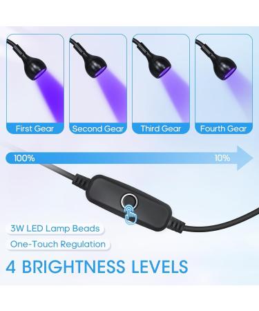 Nail Lamp Gooseneck UV Lamp for Nails 395nm 3w Black Light LED UV Nail Lamp with Clamp for Gel Nails Ultraviolet Curing Nails Lamp 5v USB Input UV Light with 4 Levels of Dimming Black Nail Lamp - Buy Online on GoSupps.com