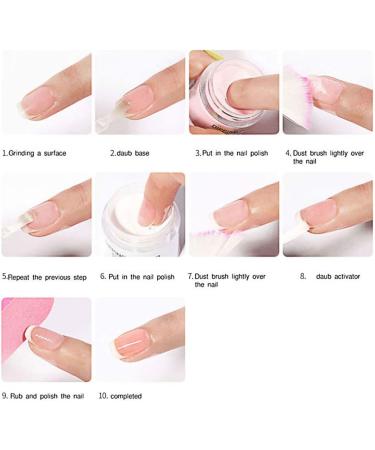 Dipping Nail Powders Set Series Dip Nail Art Glitter Powder Natural Dry Dip Polish Base And Top Coat  - Buy Online on GoSupps.com