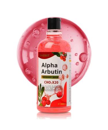 DR MEINAIER Alpha Arbutin Face & Body Serum with Hyaluronic Acid for Smooth Soft & Supple Skin Moisture Firming & Texture Care for Face Neck & Body 500ml