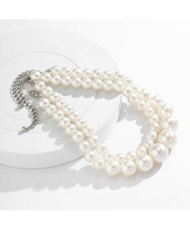 Oralgos Pearl Chain Set - Elegant Party Jewelry | 2 Stunning Necklaces | Fashionable ABS Pearls - Buy Online on GoSupps.com