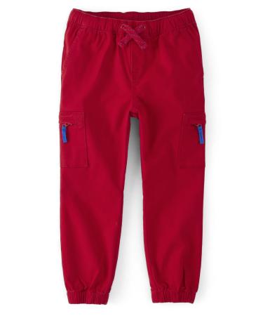 Gymboree Boys' and Toddler Woven Pull on Cargo Jogger Pants 5T Classic Red