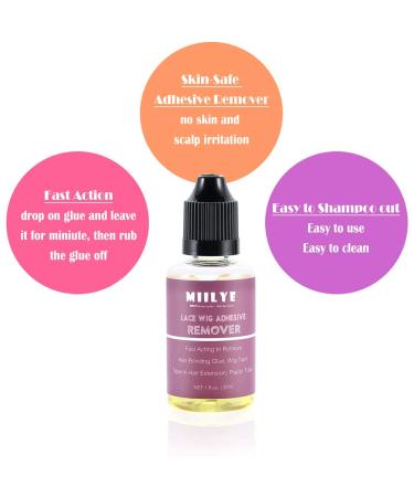 MIILYE Wig Adhesive & Glue Remover Set - Invisible Waterproof Bonding for Lace Front Wigs, Toupees, and Hairpieces - Buy Online on GoSupps.com
