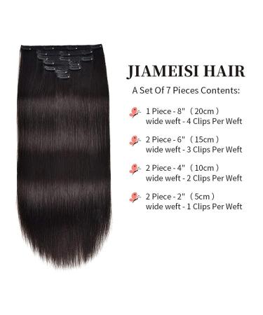 Double Weft Remy Human Hair Clip In Extensions 12 Inch #1B Natural Black - 70g 7pcs Silky Straight - Pack of 7 - Shop Now! - Buy Online on GoSupps.com