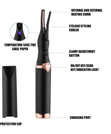 Heated Eyelash Curler: ABS Eyelash Curler Heat Makeup Tool USB Rechargeable Eyelash Curler Tool for Salon 2 Pieces (Black White) - Buy Online on GoSupps.com