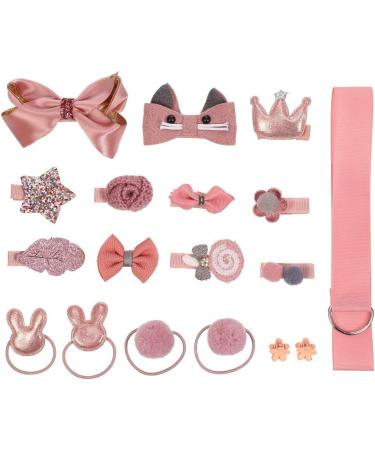 18 Piece Children Hair Bow Clips Set - Pink Hair Accessories for Girls | Perfect for Christmas, Birthday & Children's Day Gift - Buy Online on GoSupps.com