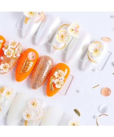 12 Boxes Mixed metal Colorful Nail Art Decoration Glitters Flower 3D Shell Flower Shell Beads Nail Rhinestones - Buy Online on GoSupps.com