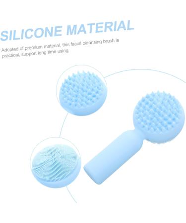 Ipetboom Silicone Face Brush Face Washing Brush Facial Exfoliator Scrubber Hand Scrubber Silicone Facial Scrubber Exfoliating Brush Exfoliate for Face Scrubber Manual 3D Cleanser Silica Gel 11x5cm Sky-blue - Buy Online on GoSupps.com