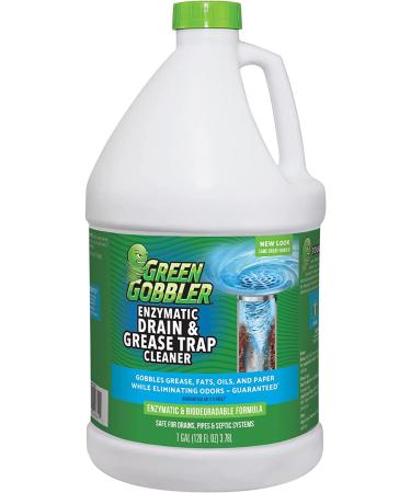 Green Gobbler ENZYMES for Grease Trap & Sewer - Controls Foul Odors & Breaks Down Grease, Paper, Fat & Oil in Sewer Lines, Septic Tanks & Grease Traps (1 Gallon) 128 Fl Oz (Pack of 1)