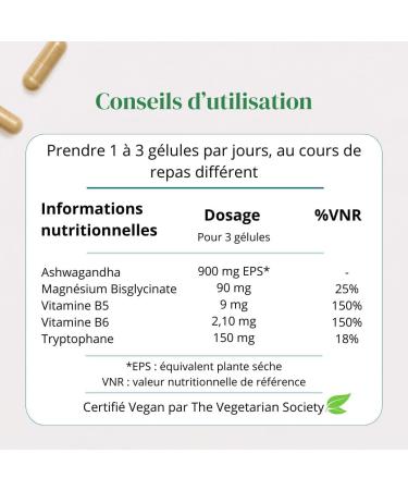 Ashwagandha Brevet KSM-66 + Magn sium et Tryptophane - Extra Fort : 5% withanolides - Stress Sommeil nergie Bien- tre - 60 g lules vegan 900mg - Qualit Sup rieure - Buy Online on GoSupps.com
