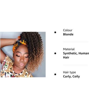 ColorfulPanda Afro Kinky Curly Drawstring Ponytail Ombre Brown - Synthetic Hair Extension for Black Women - Buy Online on GoSupps.com