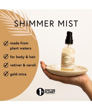 Moon Bath Celestial Body | Shimmering Hair & Body Mist w/Vetiver and Neroli Essential Waters Sparkly Gold Mica. Organic Beauty. No Synthetic Fragrance 2 oz. - Buy Online on GoSupps.com