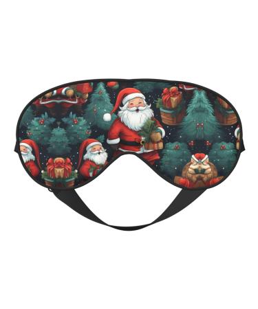 Cute Christmas Man Print Unisex Sleep Eye Mask Soft Comfort Eye Shade Cover for Travel/Yoga/Shift Work Black