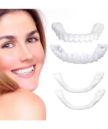 Fake Teeth  2 PCS Dentures Teeth for Women and Men  Dental Veneers for Temporary Teeth Restoration  Nature and Comfortable  Protect Your Teeth and Regain Confident Smile  Natural Shade-n3