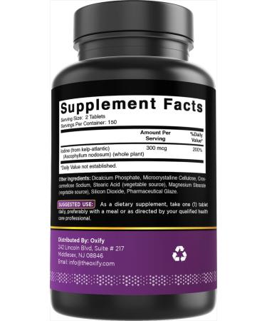 Oxify Kelp 300 mcg Per Serving | 300 Tablets | Gluten-Free Non-GMO | Supplement Made in USA - Buy Online on GoSupps.com