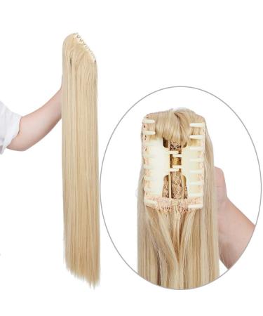 SEGO Ponytail Extension - Pfervie Heat-Resistant Hair Top Piece | Golden Mix Bleach-Blonde 66cm 150g for Effortless Style - Buy Online on GoSupps.com