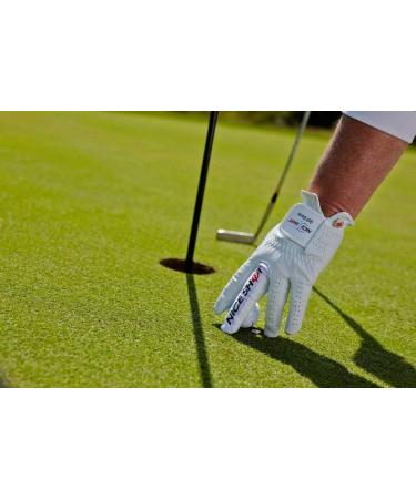 Nice Shot The Bird Men's Golf Glove - Premium White Cabretta Leather, Large - Left Hand Fit - Buy Online on GoSupps.com