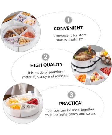 PRETYZOOM Dried Fruit Plate Lunchbox Plastic Fruit Bowl Dry Fruit Tray Candy Tray Convenient Plastic Plate 26X7.5CM White - Buy Online on GoSupps.com