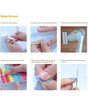 QLOLIS Premium Full Wraps Nail Art Gel Polish 20 Strips Stickers Decals DIY Nails Design Manicure Kit With 1 Nail File (Silver) - Buy Online on GoSupps.com