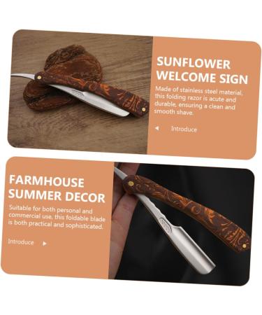 Frcolor Men's Hairdressing Blade Razor | Straight Shave Barber Tools | Premium Wood Handle for Daily Use - Buy Online on GoSupps.com