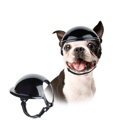 Namsan pet helmet cool motorcycle dog heal from acrylic nitril buttodes styrene no pressure on the ear dog hut head protection Head protection dog protection helmet for cycling outdoor activities (black) m black
