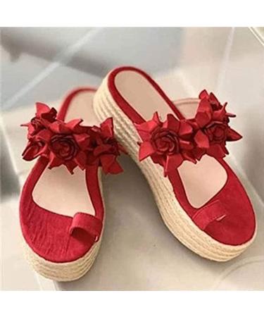 Creev Women's Comfortable Orthopedic Plateau Sandals - PU Leather Flat Sole Foot Correction Available in Red - EU Sizes 35 to 43 - Buy Online on GoSupps.com