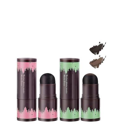 Revive Your Hairline: Natural-Looking Scalp Shadow Powder - Waterproof Sweatproof Long-Lasting Coverage for Thinning Sparse or Gray Hair (Black+Brown)