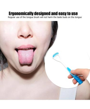 Ergonomic Tongue Scraper & Brush for Fresh Breath | Best Mouth Care Tool to Remove Plaque (Blue) - Buy Online on GoSupps.com