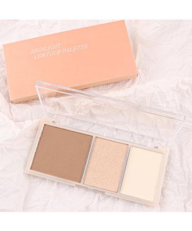 3 IN 1 Brown Nude Face Highlight Bronzer Palette - Buildable Matte Contour & Natural Makeup for Cheeks Nose and Eyes | Ultra Sculpt & Brightening - Buy Online on GoSupps.com