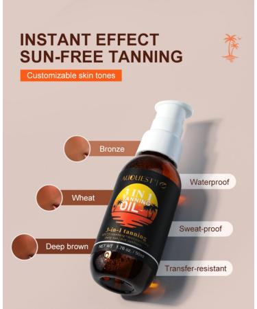 3-in-1 Tanning Oil Summer Beach Tanning Aid Dark Brown Bronze Body Tanning Oil.Lotion Black Bronzer Oil for Body SPF 25+ Skin-Firming Tanning Lotion for Face Body Hydrating After Sun Lotion (1(pcs)) - Buy Online on GoSupps.com