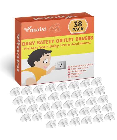 38 Pack Clear Outlet Covers Baby Proofing - Vmaisi Electrical Safety Plug Protector - Buy Online on GoSupps.com