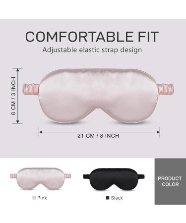 Buy Organic Natural Silk Sleep Mask - 100% Mulberry Silk 25 Momme Eye Mask for Travel & Napping - Adjustable Strap Zero Pressure Soft & Comfortable Perfect Gift (Pink - Buy Online on GoSupps.com