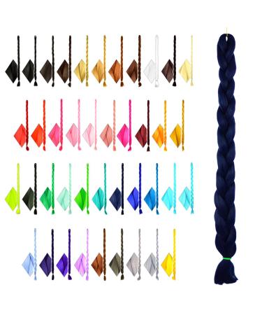 Mybraids 1-colored premium braid hair 2m long for rasta braids dreads crochet twist box braids cornrows artificial hair extensions lichen braiding hairstyles (28-on night blue)