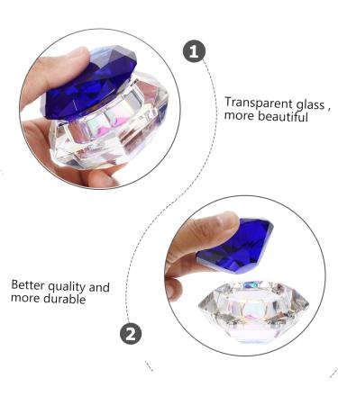 minkissy Nail Art Crystal Cup Cosmetics Cream Glass Manicure 6.5x8cm Blue - Buy Online on GoSupps.com