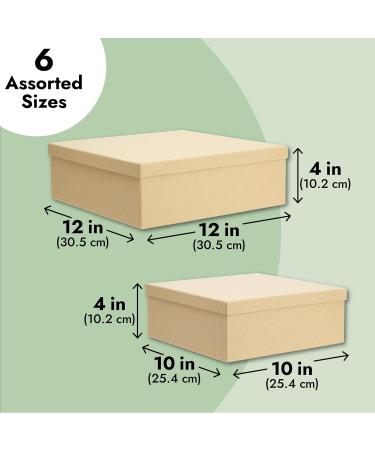 6-Pack Decorative Nested Gift Boxes with Lids - Assorted Sizes, Square Nesting Boxes for Presents, Wedding, Birthday, DIY - Stackable and Durable Thick Paper Board - Buy Online on GoSupps.com
