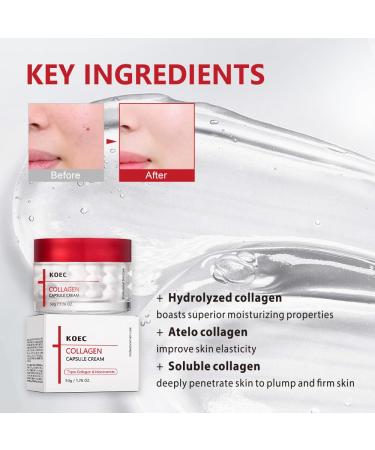 KOEC Deep Triple Collagen Capsule Cream Face Moisturizer with Niacinamide Hydrating & Firming Tightening Daily Face Cream Korean Skincare Stocking Stuffers for Women 1.76 FL OZ - Buy Online on GoSupps.com