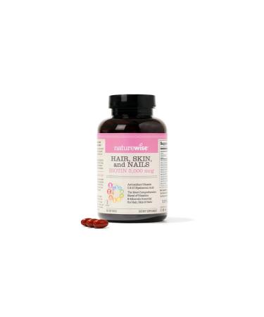 NatureWise Hair Skin and Nails Vitamin Biotin 5000mcg w/Hyaluronic Acid Collagen Multivitamin for Women w/Vitamin C B Complex D3 A E Iron - Non-GMO Gluten Free - 150 Softgels 50-Day Supply 150 Count (Pack of 1)