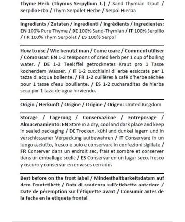 Thyme Herb Tea | Thymus Serpyllum L | Thym Herbe Tisane | Health Embassy (100g) - Buy Online on GoSupps.com