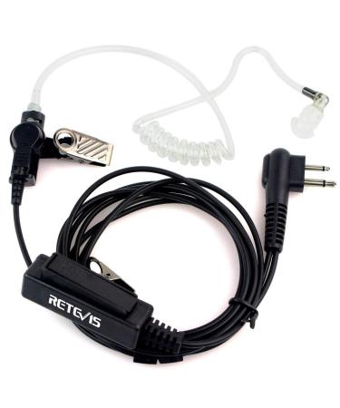 Covert Air Tube Earpiece for Motorola Walkie Talkies, Earpiece with Big PTT, Compatible with Motorola CP185 CP200 CP200d GP300 GP2000 2 Way Radios, Security Two Way Radio Headset with Mic(1 Pack)
