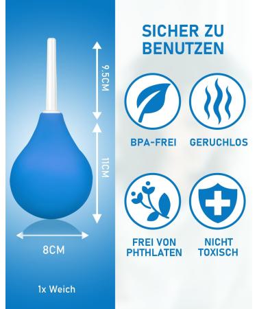 Enema for Intestinal Cleansing 224ML | Butt Shower Irrigator for Anal & Vaginal Use | Intimate Shower for Men & Women (Blue) - International Shipping Available - Buy Online on GoSupps.com