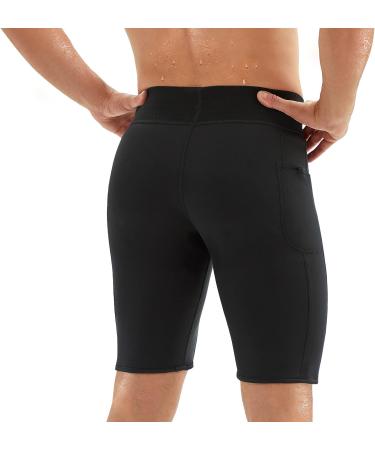 Men's Neoprene Workout Sauna Shorts | Hot Sweat Thermo Body Shaper for Gym | XX-Large Black - Buy Online on GoSupps.com