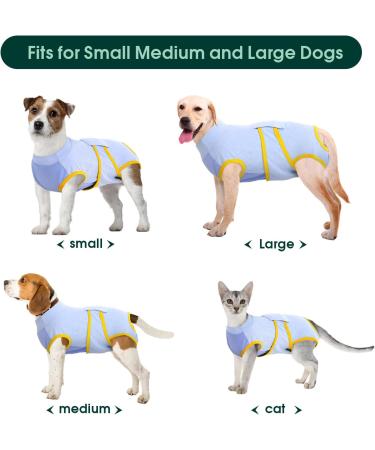 Kuoser Light Blue Dog Recovery Suit | Anti-Lick & Leakage Protection | XS for Male & Female Dogs After Surgery - Buy Online on GoSupps.com