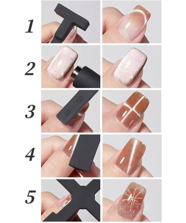 1/2 Magnetic Nail Polish Wand - Holographic Nail Pattern Wand 5-In-1 Nail Magnet Stick Magnetized Nail Art Tool Magnet Nail Art Applicator | Cross Shaped Nail Polish Magnet for Nail Salons - Buy Online on GoSupps.com